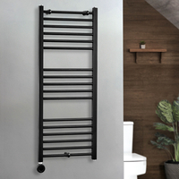 Sèche serviette électrique mural - 120 x 50 cm - Acier - Noir plat - Controle WiFi Connecté - Salle de Bains & WC - Hudson Reed Nox