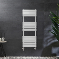 Sèche serviette mixte blanc - 120 x 45 cm - Chauffage eau & électrique - Radiateur salle de bain - Hudson Reed Lustro