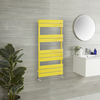 Sèche serviette moderne plat - 100 x 60 cm - Acier Jaune - Eau chaude - Mural - Hudson Reed Lustro