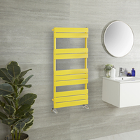 Sèche serviette moderne plat - 100 x 60 cm - Acier Jaune - Eau chaude - Mural - Hudson Reed Lustro