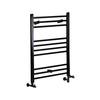 Sèche Serviette Noir - 80 x 50cm - Radiateur Mixte - Eau & Électrique