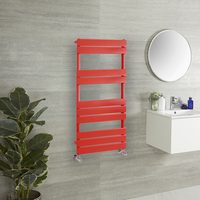 Sèche serviettes eau chaude - 100 x 45 cm - Mural - Acier rouge - Moderne - Hudson Reed