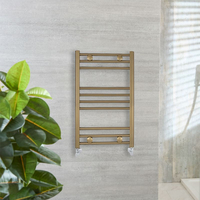 Sèche serviettes eau chaude - 80 x 50 cm - Or laiton naturel - Moderne - Hudson Reed