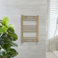 Sèche serviettes eau chaude - 80 x 50 cm - Or laiton naturel - Moderne - Hudson Reed