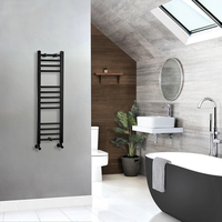 Sèche-serviettes fin - 100 x 30 cm - Eau - WC & Cuisine Mural - Noir - Hudson Reed