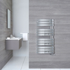 Sèche-Serviettes Incurvé Chromé Elgin 108cm x 55cm x 11, 5cm 429 Watts