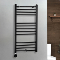 Sèche serviettes électrique - 100 x 50 cm - Design mural plat - Noir - WiFi Connecté - Chauffage Économique - Hudson Reed