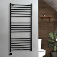 Sèche serviettes électrique noir - 120 x 60 cm - Controle Wifi Connecté - Design vertical mural moderne - Hudson Reed Nox