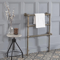 Sèche-serviettes électrique rétro – 96, 6 cm x 67, 3 cm – Laiton brossé – Condesa