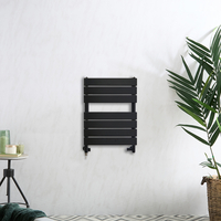 Sèche-serviettes mixte - Noir - 60 cm x 40 cm - Avec élément électrique de 400W,  robinets de radiateur - Lustro