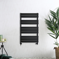 Sèche-serviettes mixte - Noir - 97, 5 cm x 60 cm - Avec élément électrique de 600W,  robinets de radiateur - Lustro