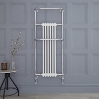 Sèche-serviettes rétro - Chromé et Blanc - 136, 5cm x 57, 5cm x 23, 5cm - Elizabeth