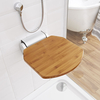 Siège de douche mural pliant avec support court – Bambou - Select