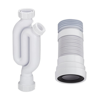 Siphon lavabo et raccord cuvette pour pack WC et lavabo sur colonne