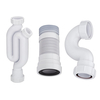Siphon lavabo,  siphon baignoire et raccord cuvette WC pour lavabo sur colonne,  baignoire et pack WC
