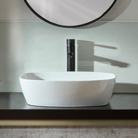 Vasque à poser - Bol moderne rond - 50 x 39 cm - Blanc - Hudson Reed