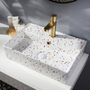Vasque à poser - Effet terrazzo - 50 x 35 cm - 1 trou - Rectangulaire - Hudson Reed