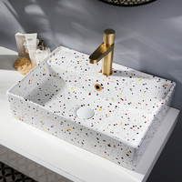Vasque à poser - Effet terrazzo - 50 x 35 cm - 1 trou - Rectangulaire - Hudson Reed