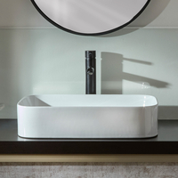 Vasque à poser - Rectangulaire - 55 x 38 cm - Design bol bas - Blanc - Hudson Reed