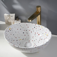 Vasque à poser ovale - 40 x 33 cm - Ovale - Effet terrazzo moderne - Hudson Reed