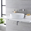 Vasque à poser ovale avec robinet mitigeur mural lavabo - Moderne - Hudson Reed