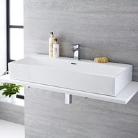 Vasque à poser rectangulaire – 101 cm x 42, 5 cm - Sandford & Mitigeur lavabo – Wick