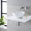 Vasque à poser ronde - Avec mitigeur lavabo mural moderne - Ensemble Sdb - Hudson Reed