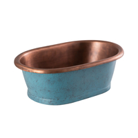 Vasque cuivre - 53 x 34, 5 cm - Bassine Industriel Rétro - Cuivre & bleu - Hudson Reed