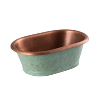 Vasque cuivre - 53 x 34, 5 cm - Bassine Industriel Rétro - Cuivre & vert - Hudson Reed