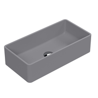 Vasque Lave Mains Rectangulaire - 47 x 24 cm - Design Compact Moderne Gris