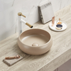 Vasque ronde à poser - Sans trou - Design moderne - 36 cm - Beige - Elements - Hudson Reed