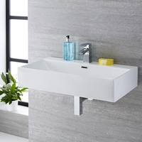 Vasque suspendue moderne – Blanc – 75 cm x 42 cm (1 trou) - Sandford