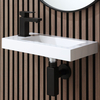 Vasque suspendue rectangulaire – 44 x 23, 5 cm (1 trou) – Robinet & siphon noir - Sandford - Hudson Reed