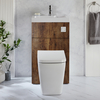 WC avec lave mains - Chêne foncé - 50 x 89 cm - Bouton de chasse chromé - Design moderne - Cluo-Sandford - Hudson Reed