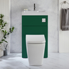 WC avec lave mains - Vert foncé - 50 x 89 cm - Bouton de chasse chromé - Design moderne - Cluo-Sandford - Hudson Reed