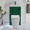 WC avec lave mains - Vert foncé - 50 x 89 cm - Bouton de chasse noir - Design moderne - Cluo-Sandford - Hudson Reed