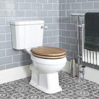 WC avec réservoir rétro – Abattant effet chêne – Blanc - Richmond