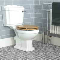 WC avec réservoir rétro et abattant effet chêne - Legend