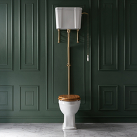 WC rond rétro avec réservoir haut - Kit chasse d