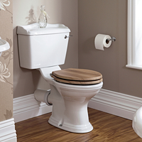 WC rétro – Abattant effet chêne – Blanc – Ryther