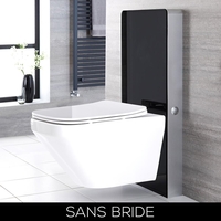 WC suspendu sans bride avec meuble – 50 cm – Noir - Exton