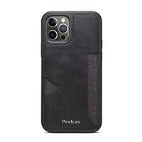 Case For Apple iPhone 12 / iPhone 11 / iPhone 12 Pro Max Card Holder / Shockproof Back Cover Solid Colored PU Leather