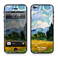Da Code ™ Skin for iPhone 4/4S: "Wheat Field with Cypresses" by Vincent van Gogh (Masterpieces Series)