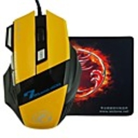 E-STONE X7 Design LED Light Wired Gaming 2000DPI USB MouseMouse Pad