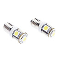 E10 1W 5-SMD 70LM 6000-6500K White Light LED Bulb for Car (DC 12V,  2-Pack)