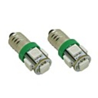 E10 1W 5X5050 SMD Green Lights LED Bulb for Diy (DC 12V,  2-Pack)