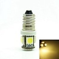 E10 1W 5X5050SMD 70-90LM 6500-7500K Warm White Light for Car Door lamp(DC12-16V)