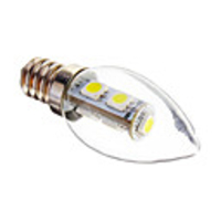 E12 1W 7x5050SMD 60-70LM 6000-6500K Cool White Light LED Candle Bulb (220V)