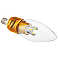 E12 3W 6x5630SMD 200-220LM 5800-6500K Natural White Golden Shell Light LED Candle Bulb (110-240V)