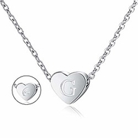 g initial necklace for women girls child heart charm stainless steel letter necklaces silver dainty monogram minimal chain necklaces gift for friends families